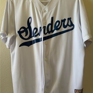 Nelk Boys- Senders White and Blue Men's Dodger Lookalike Jersey